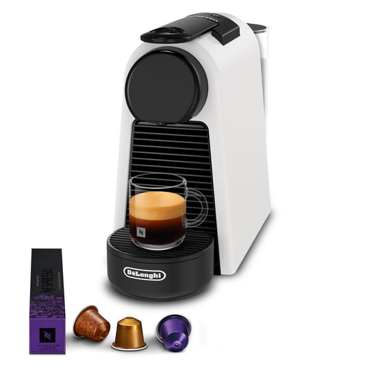 Premium Essenza Mini Automatischi Kaffimaschine, Monotass-Kapselmaschine, Willkommensset inklusive, kompakts Design, 19 Bar Druck, mattwiiss